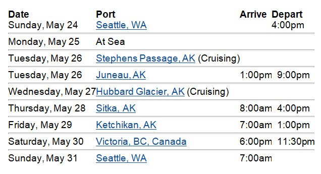 Alaskan Adventure Dates