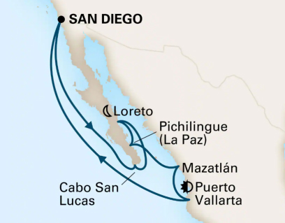 Mexico 2023 Cruise Map