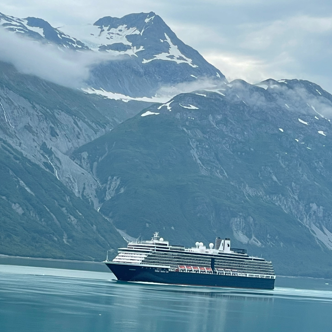 Ship and mountains